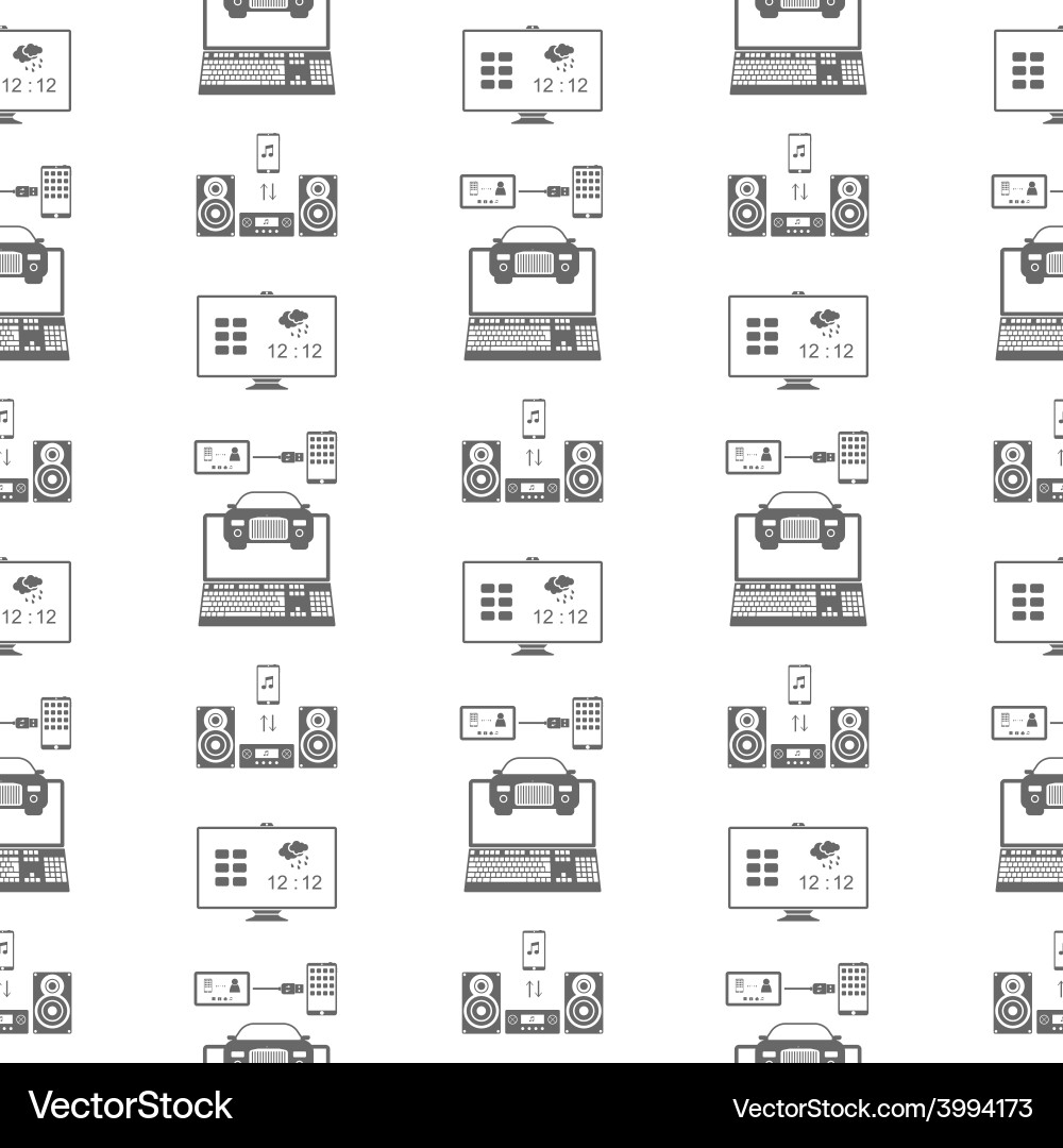 Seamless pattern of smart device vector image