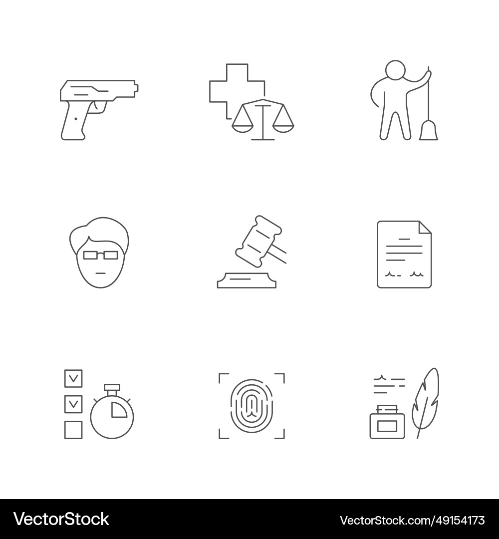 Set line icons of law vector image