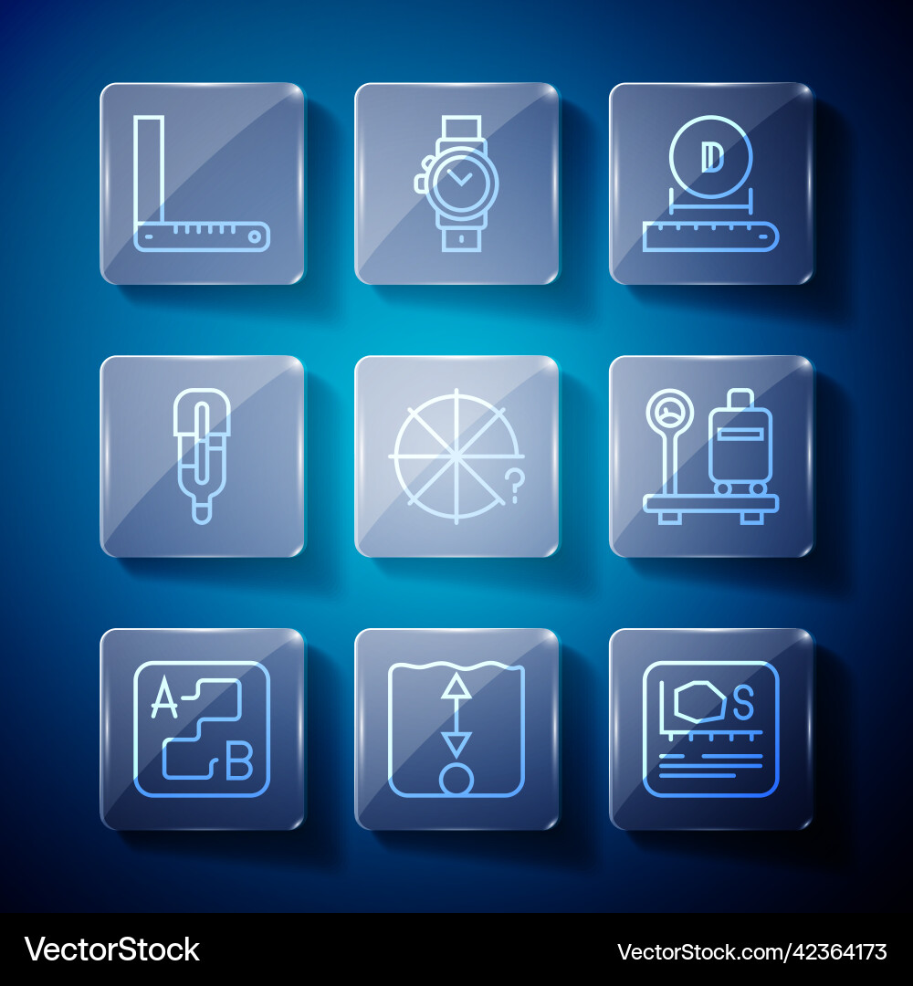 Set line route location depth measurement area Vector Image