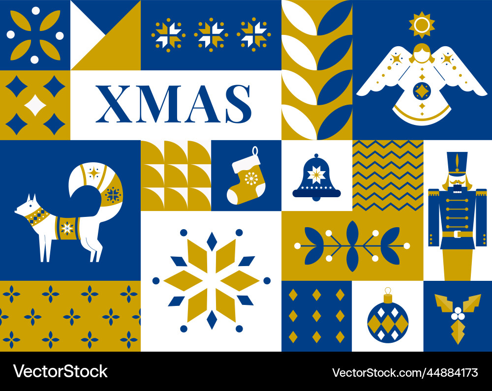 Simple flat design merry christmas card 3 Simple flat design merry christmas card 3 vector image