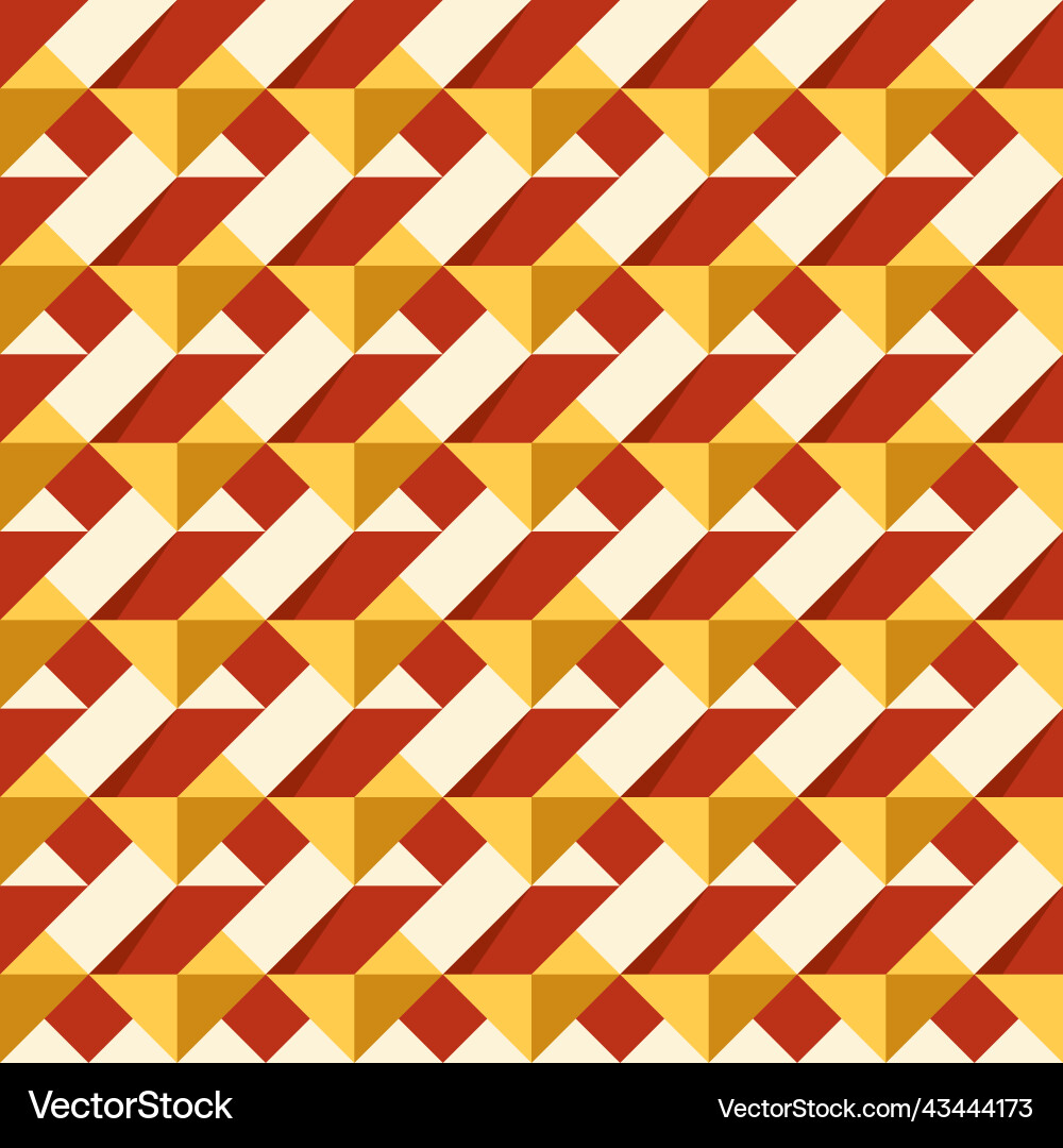 Simple geometric seamless pattern with red and ora Simple geometric seamless pattern with red and ora Vector Image