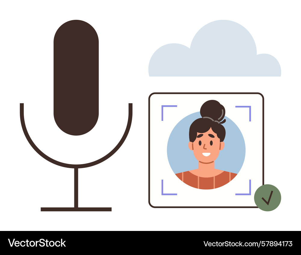 Voice recognition and biometric authentication vector image