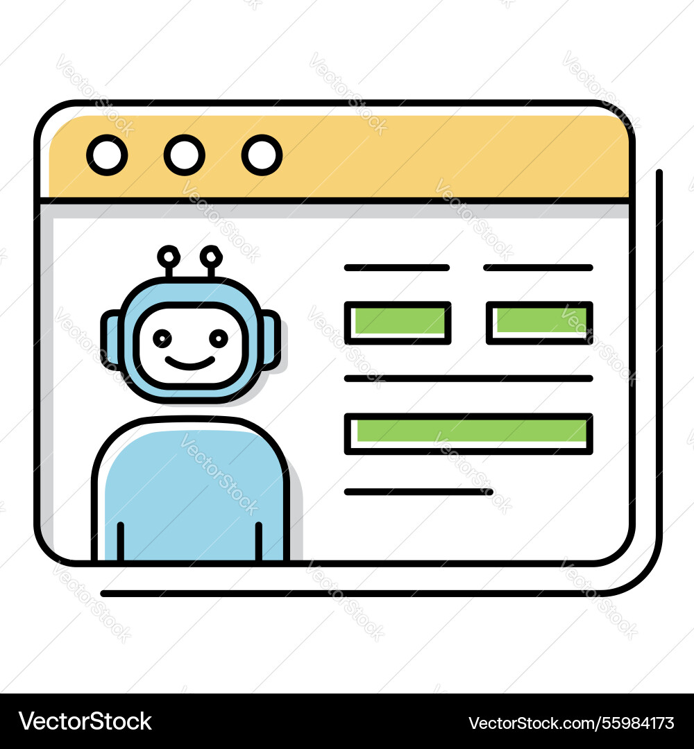 Web-based form ai chatbot symbol icon design Vector Image