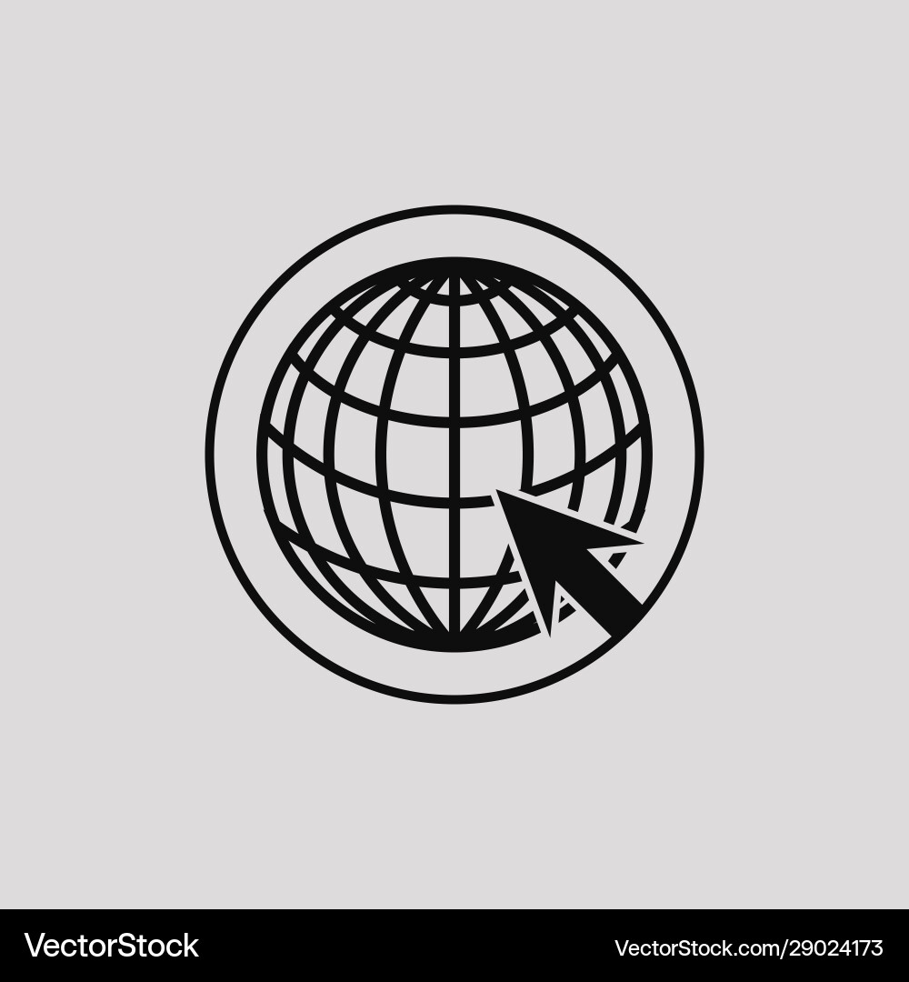 Web icons with concept a globe and arrow vector image