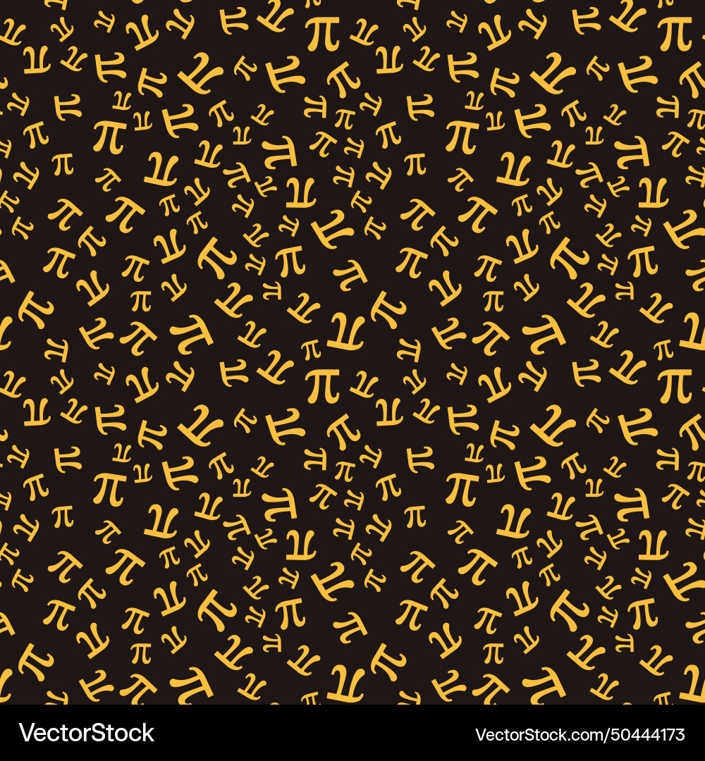 Yellow mathematical pi symbol seamless pattern Yellow mathematical pi symbol seamless pattern vector image