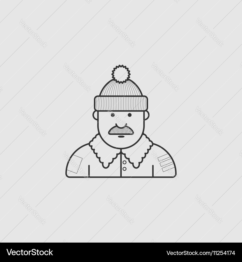 A set of unique characters contour different vector image