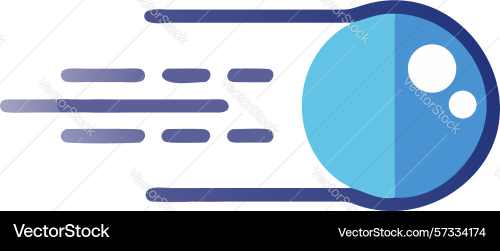 Abstract blue sphere with dynamic speed trails vector image