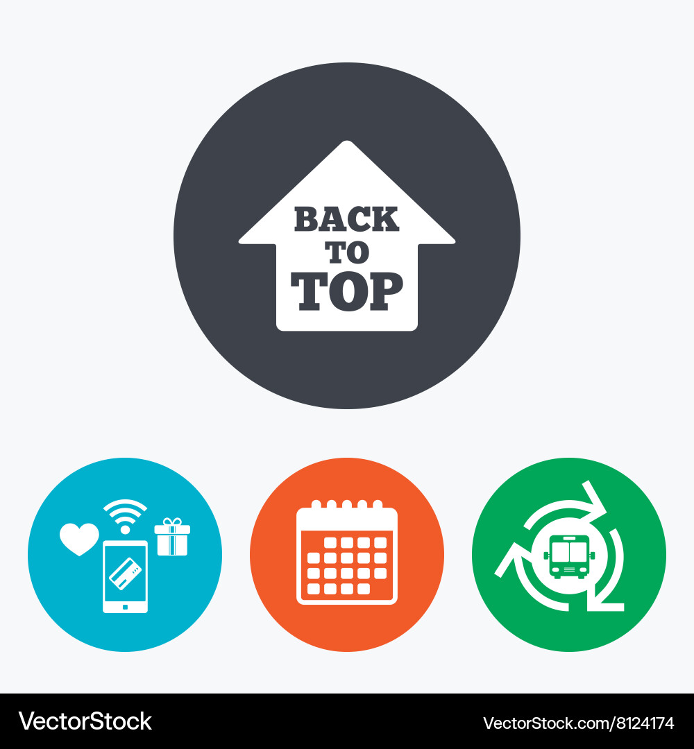 Back to top arrow sign icon scroll up symbol vector image