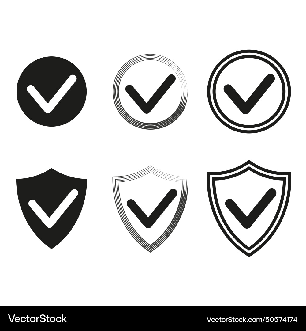 Checkmark shield icon of secure approval symbol Checkmark shield icon of secure approval symbol vector image