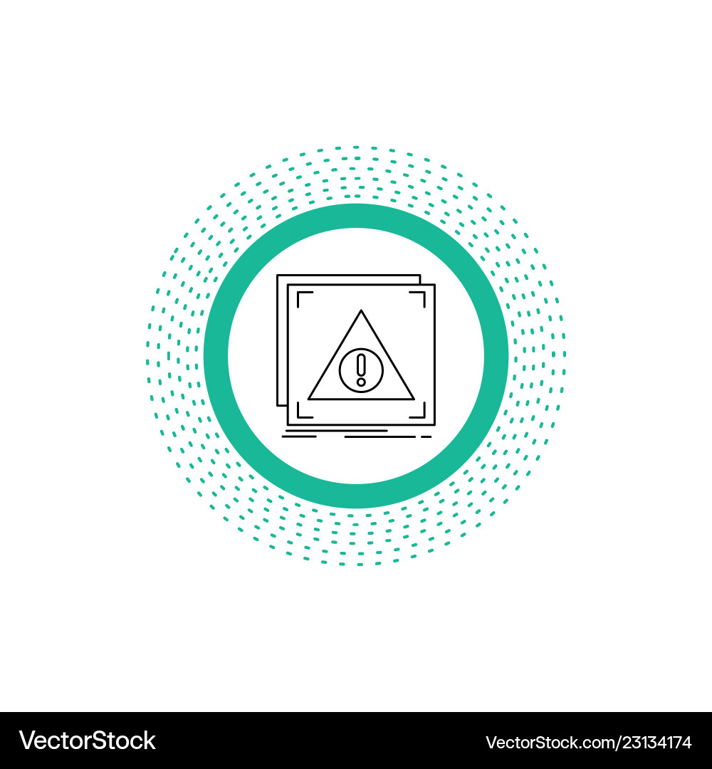 Error application denied server alert line icon Error application denied server alert line icon vector image