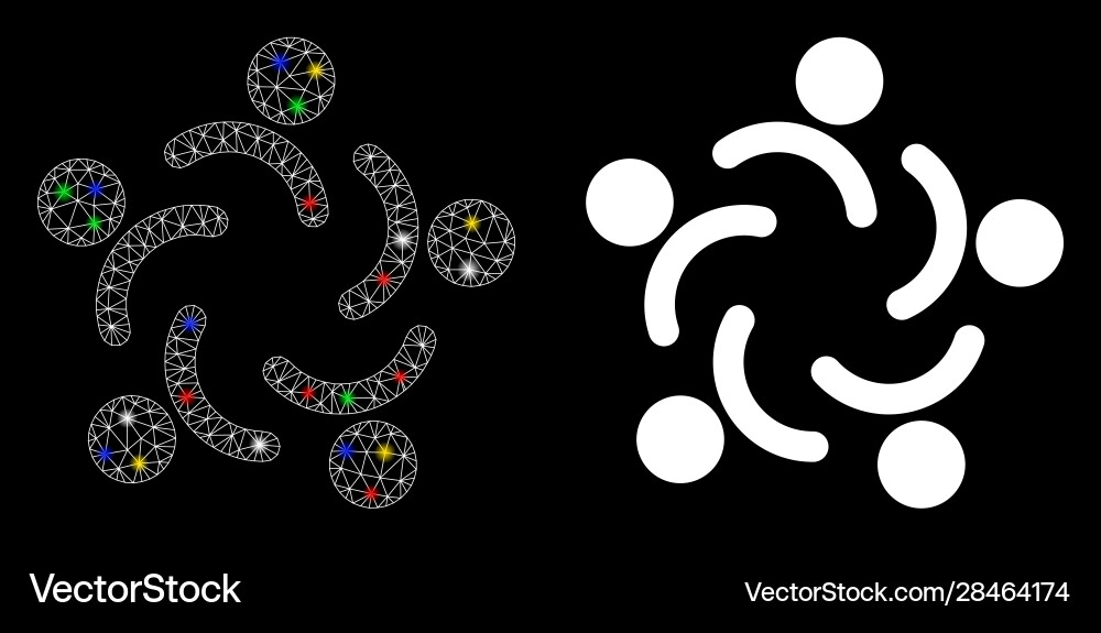 Flare mesh wire frame people unity icon with Flare mesh wire frame people unity icon with vector image