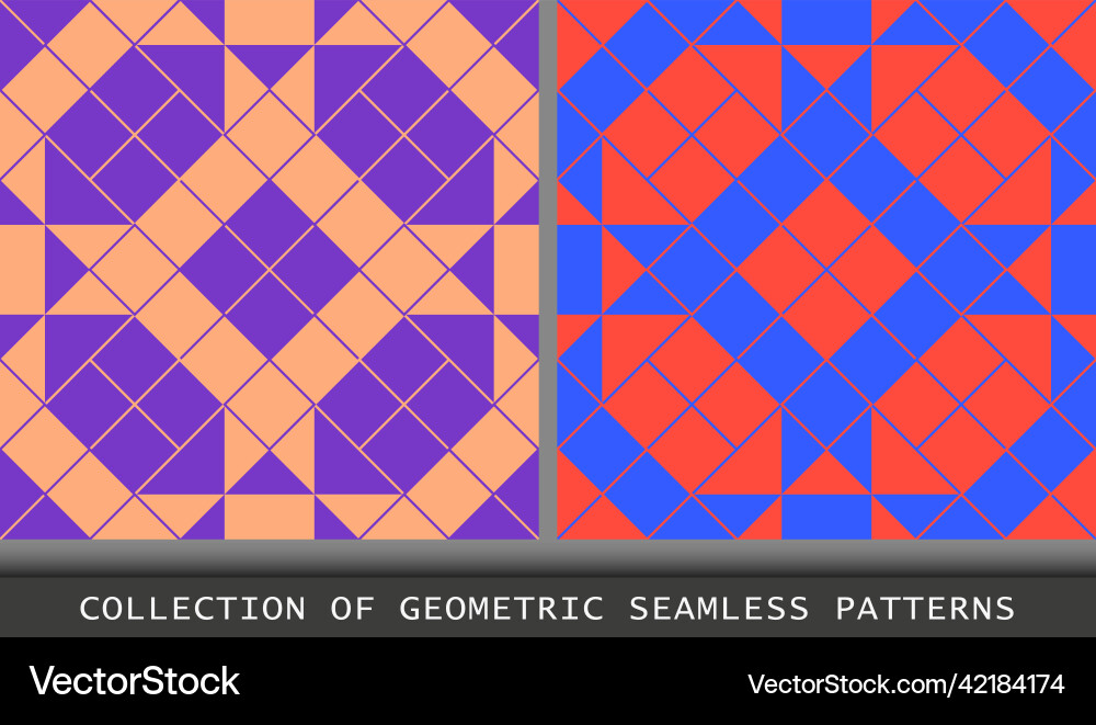 Geometric seamless patterns with diagonal lines Geometric seamless patterns with diagonal lines vector image