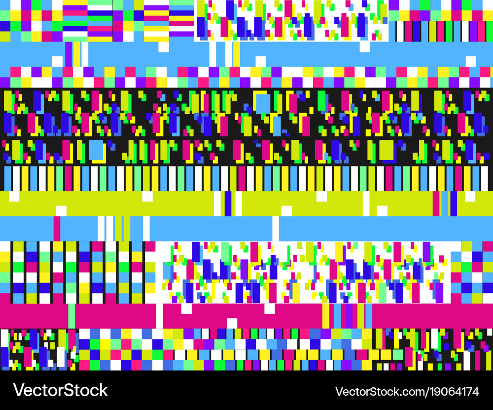 Glitch background signal error pixel mosaic Vector Image