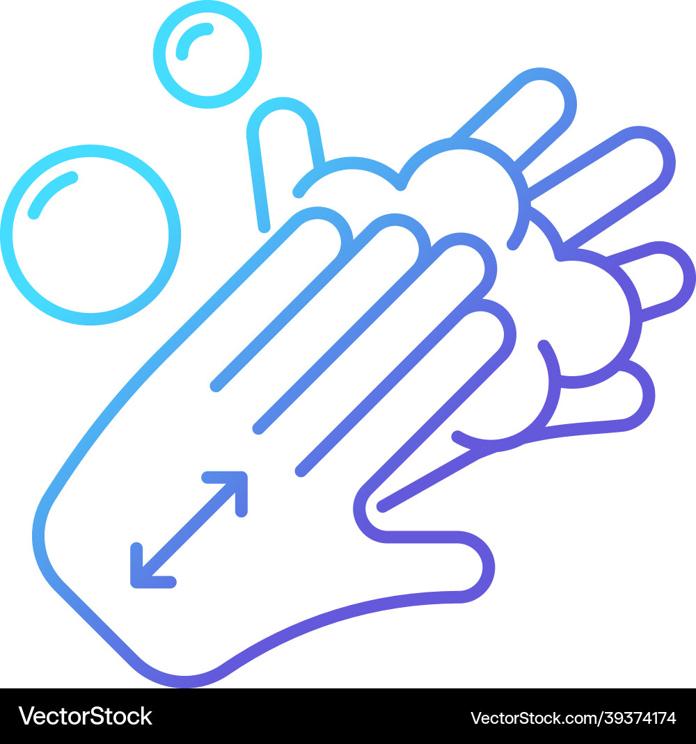 Lathering back of hands gradient linear icon Vector Image
