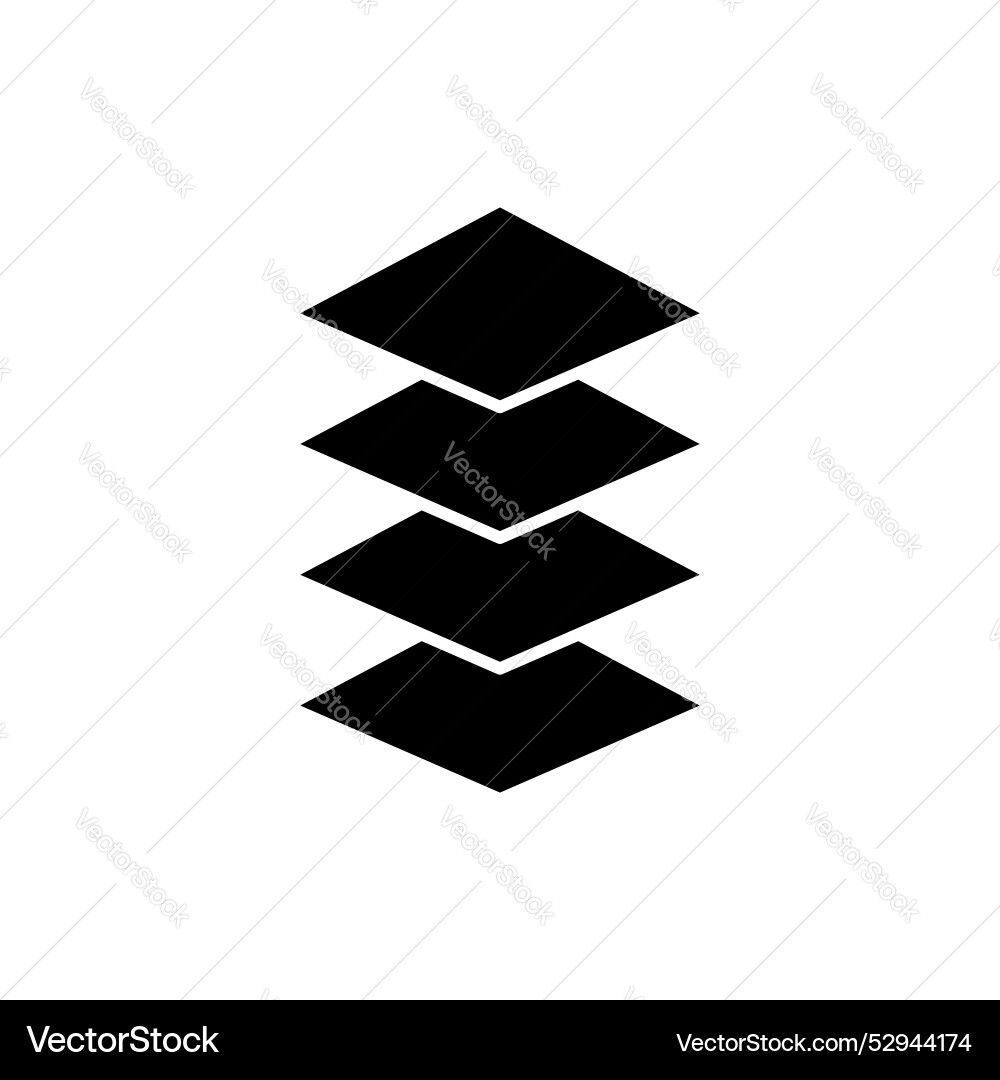 Layers icon set 3 level fabric symbol three layer Vector Image