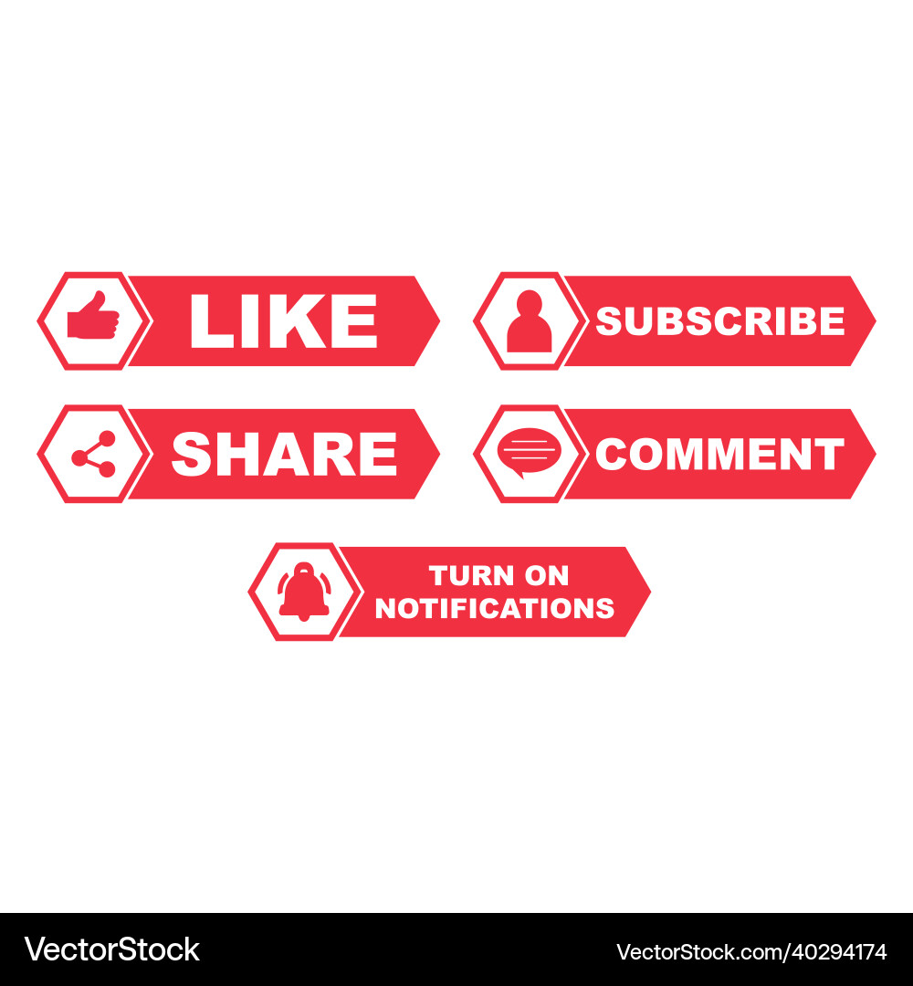 Metallic subscribe button collection Metallic subscribe button collection vector image