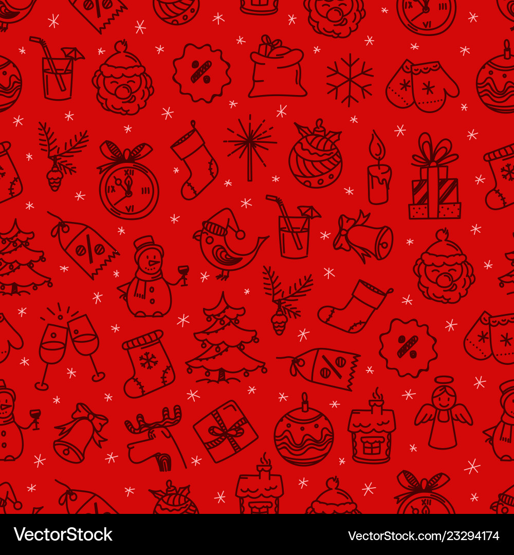 Seamless pattern card with holiday objects doodle Seamless pattern card with holiday objects doodle vector image