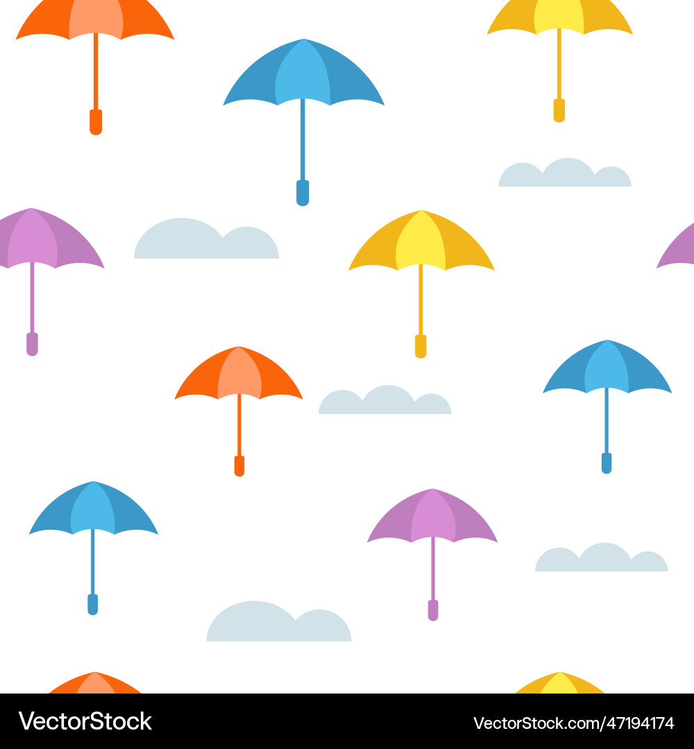 Seamless pattern with colored umbrellas Seamless pattern with colored umbrellas vector image