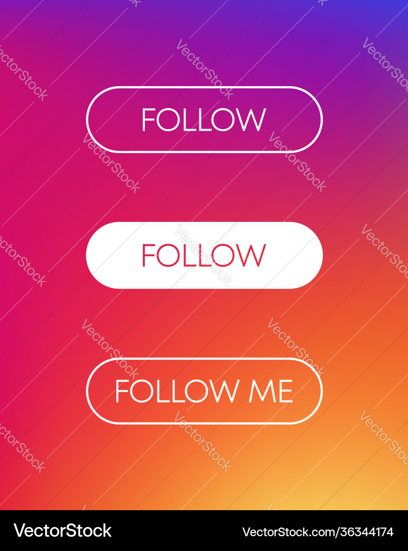Set with three button follow different design vector image