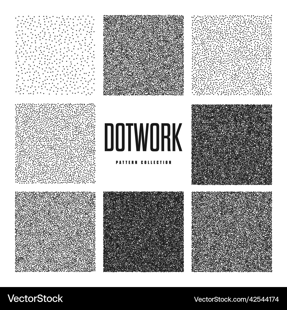 Square shaped dotted objects stipple elements Square shaped dotted objects stipple elements vector image