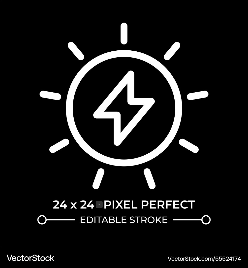 Sun power line ui icon isolated on black Sun power line ui icon isolated on black vector image