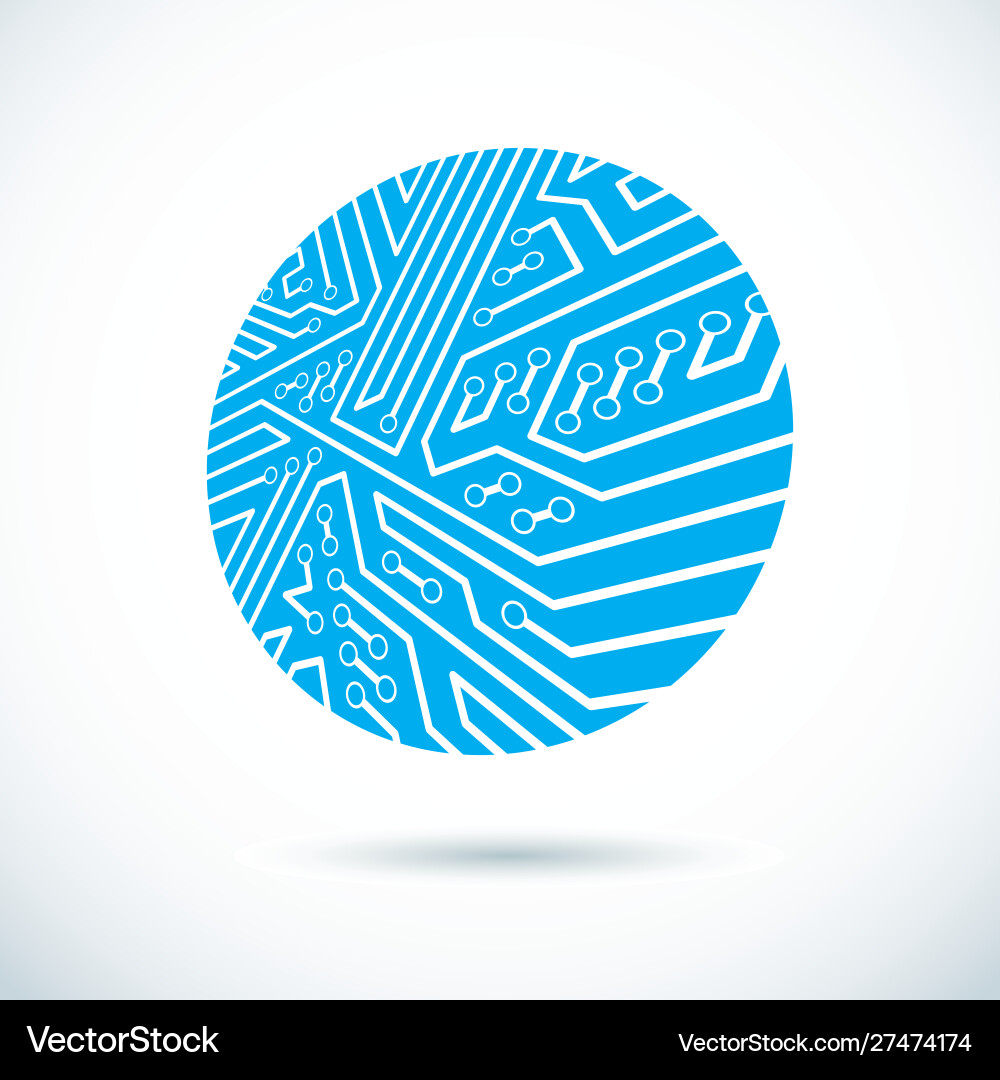 Technology cpu design with circular Technology cpu design with circular vector image