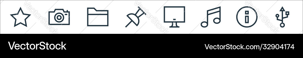 Web essentials line icons linear set quality Web essentials line icons linear set quality vector image
