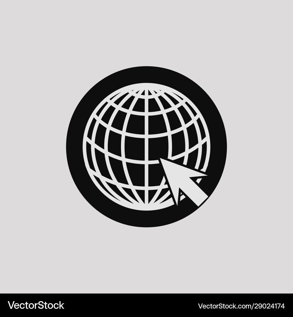 Web icons with concept a globe and arrow vector image
