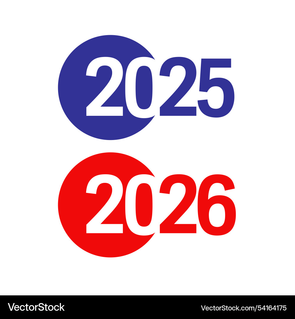 2025 2026 business fiscal year icons set Vector Image