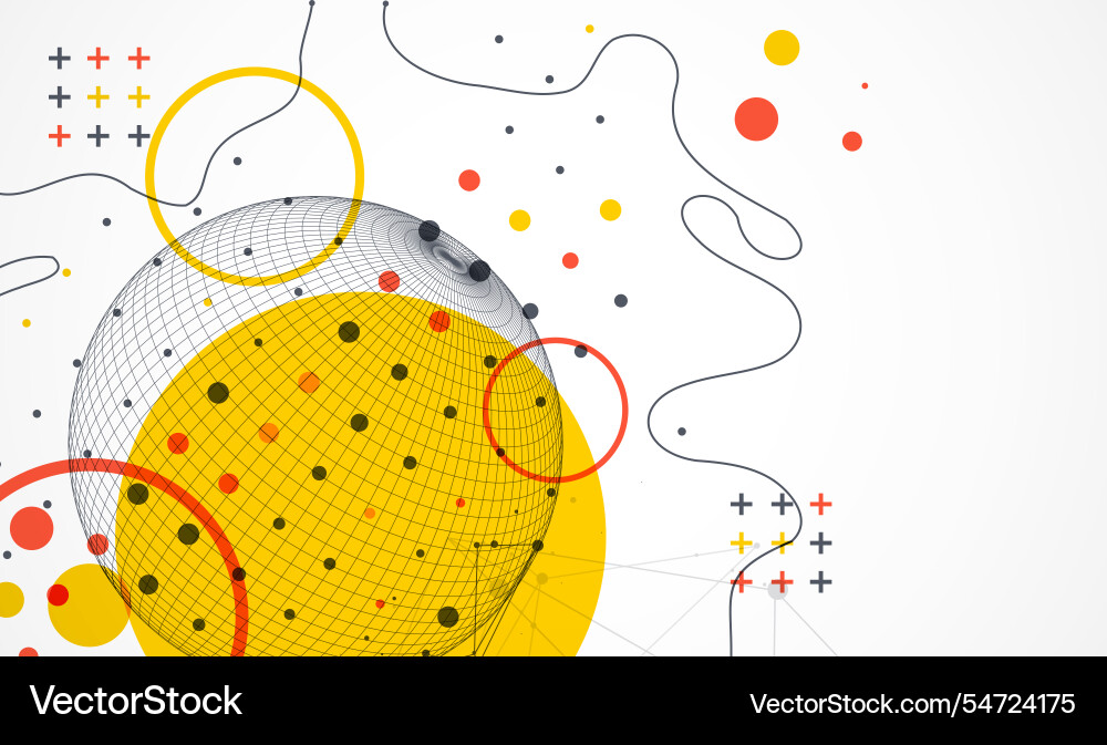 Abstract sphere background with plexus effect 3d Abstract sphere background with plexus effect 3d vector image