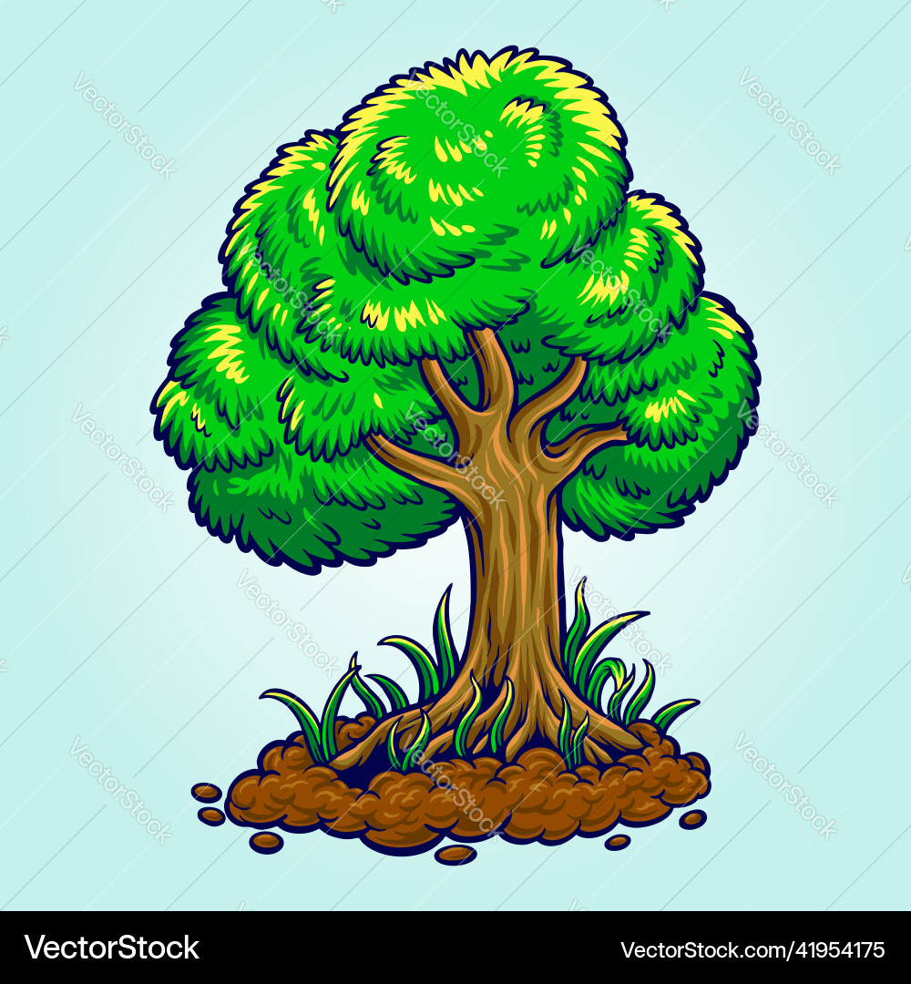 Arbor day with trees colorful Arbor day with trees colorful Vector Image