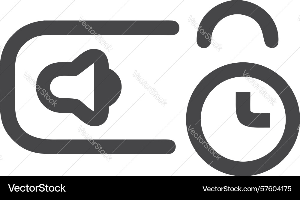 Audio unlock timer icon security setting vector image