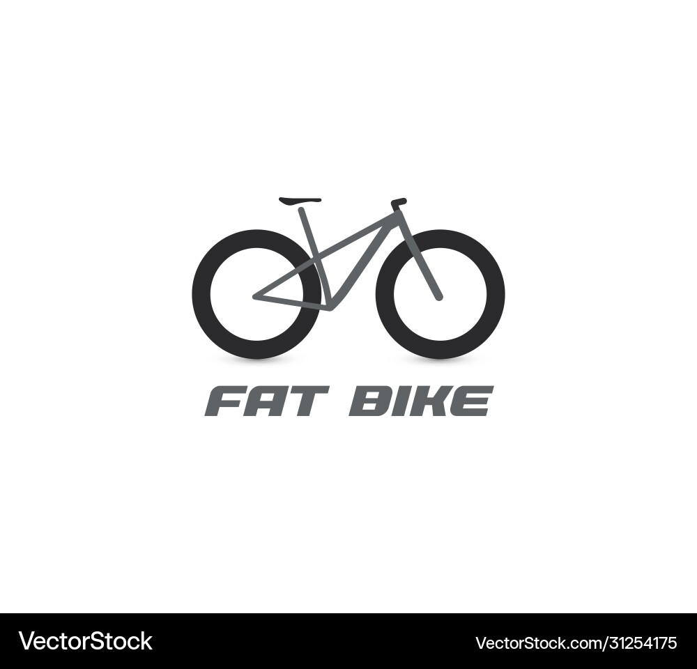 Black Fat Bike Logo - Mountain Silhouette vector image