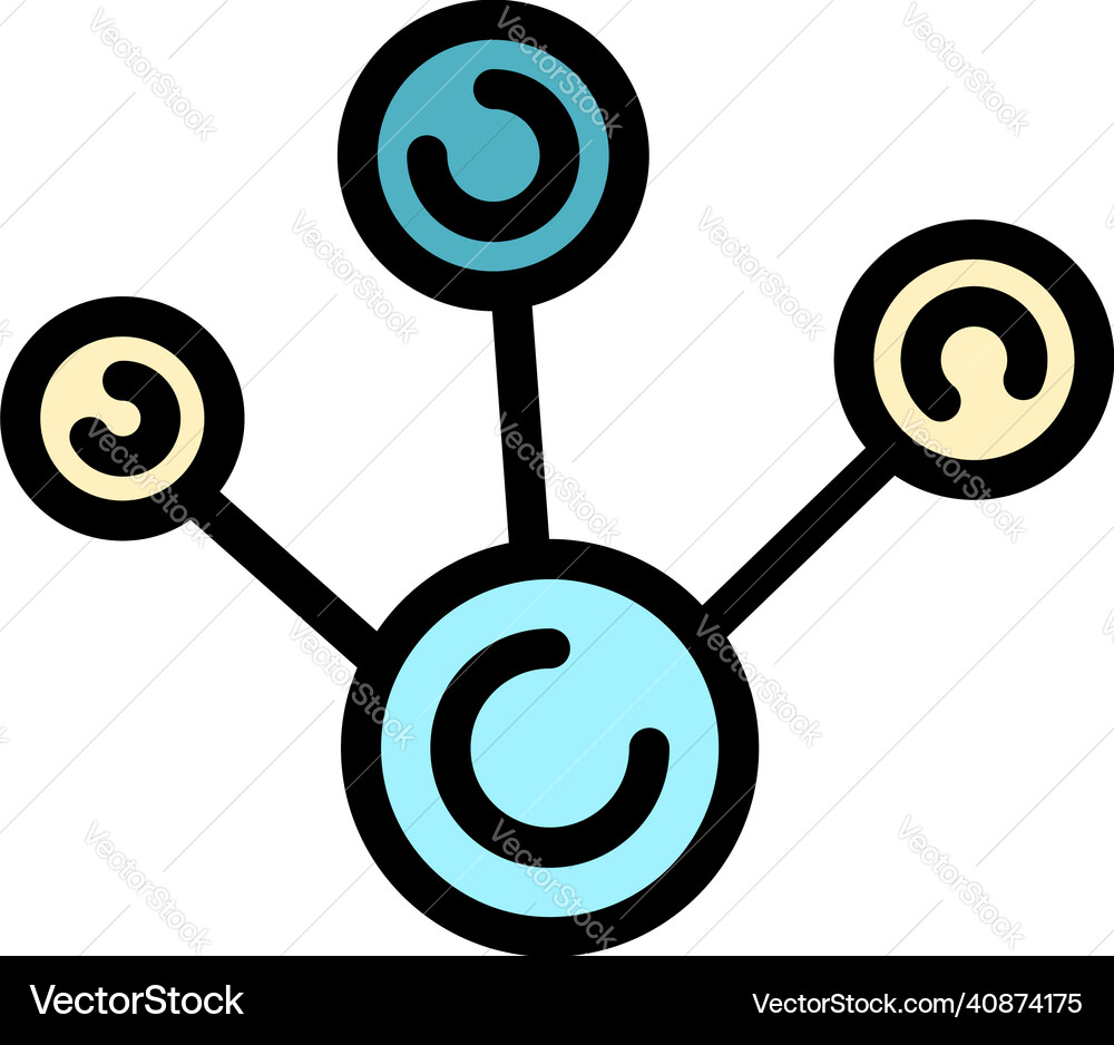 Customer data circle scheme icon color outline Vector Image