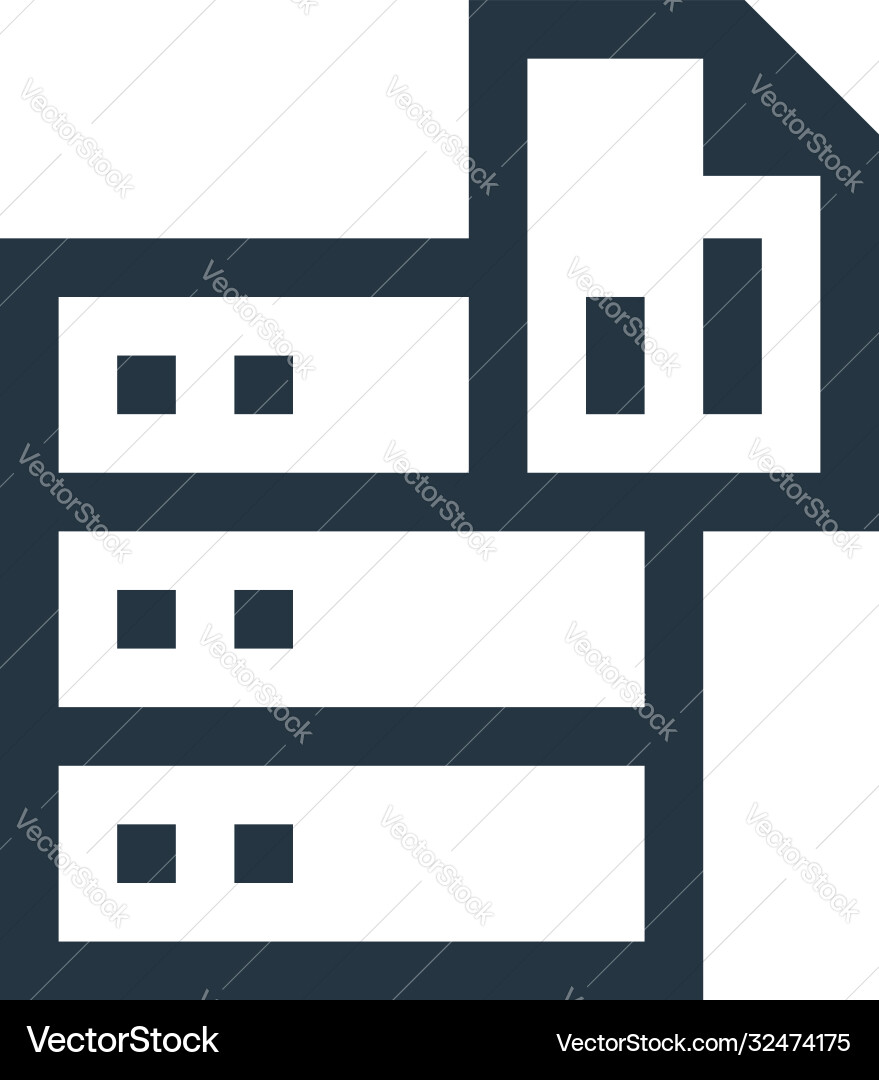 Database icon editable stroke Database icon editable stroke vector image