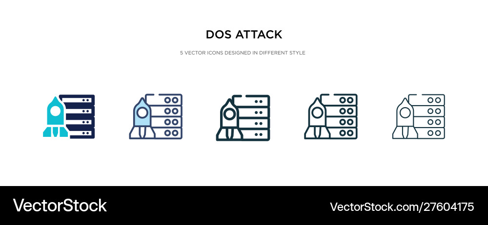 Dos attack icon in different style two colored Dos attack icon in different style two colored vector image