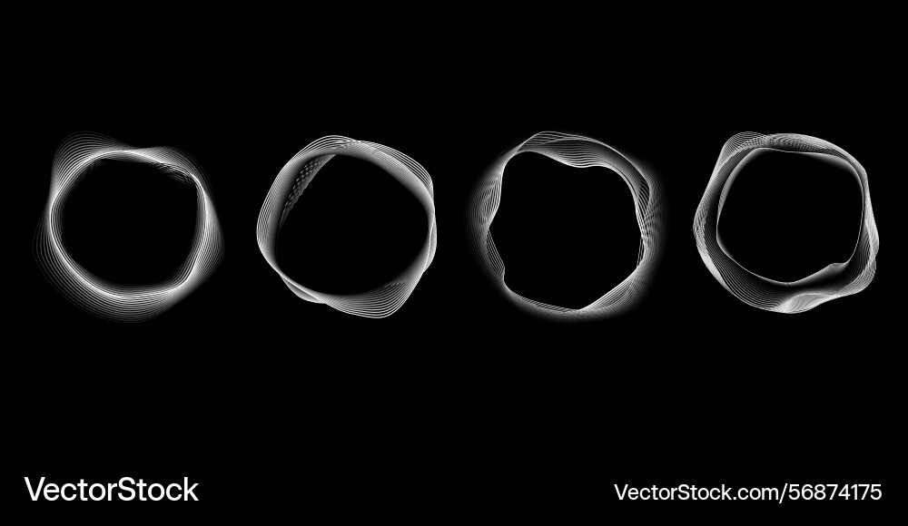 Dynamic abstract circle forms set for tech Vector Image