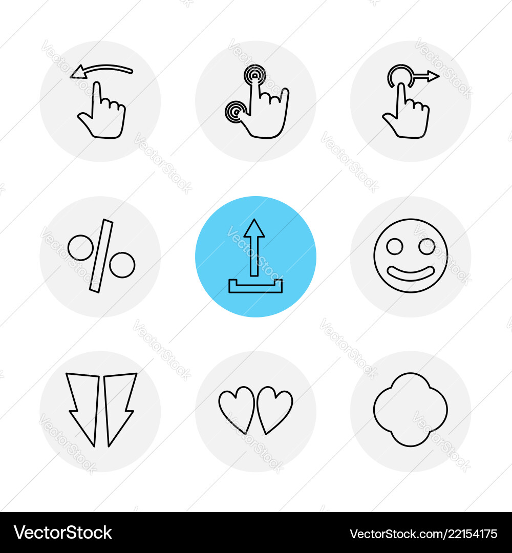 Emoji upload percentage hands pointer arrows Vector Image