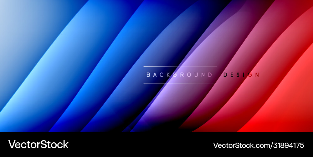 Fluid gradient waves with shadow lines and glowing Vector Image
