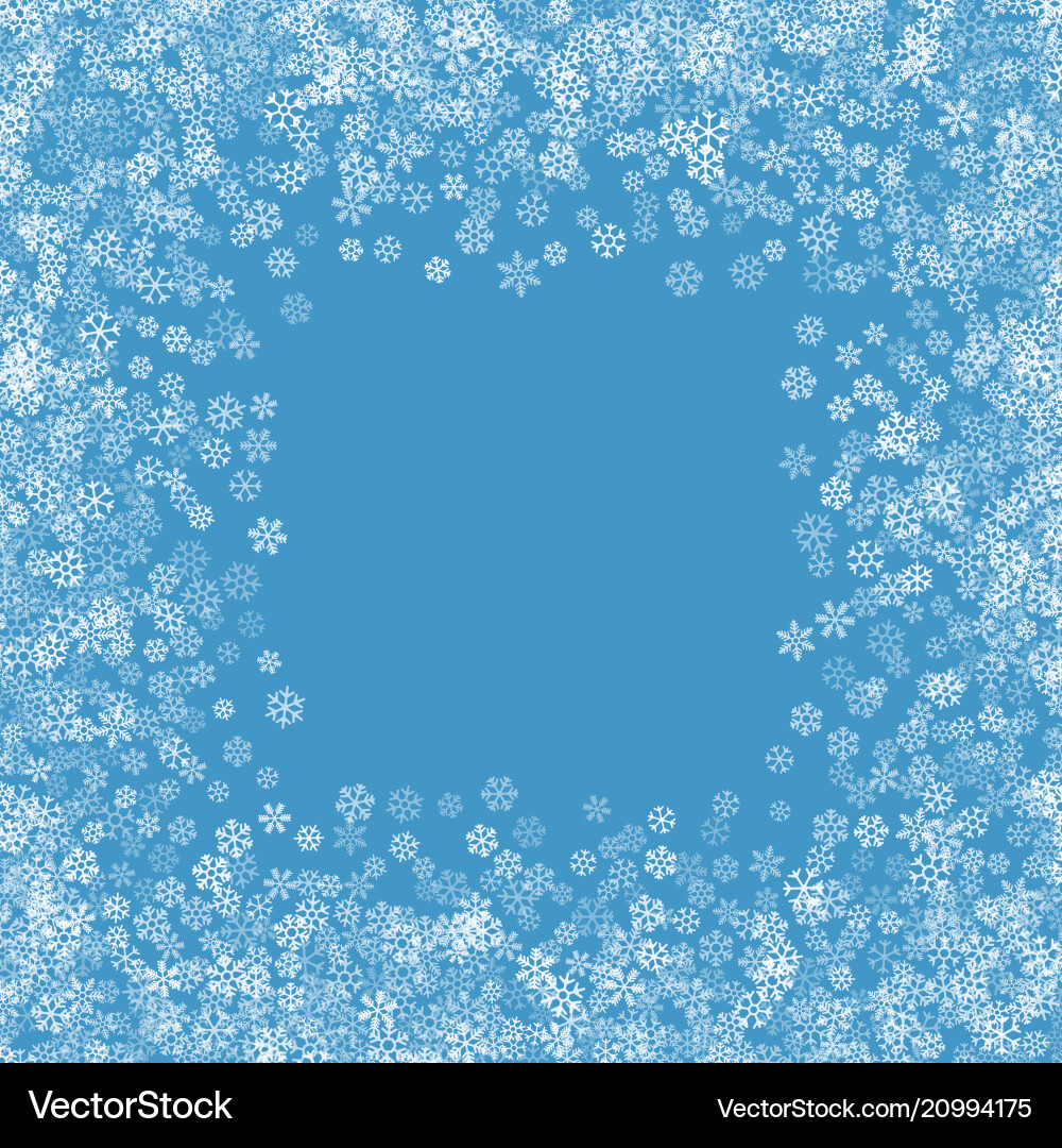 Frame or border of random scatter snowflakes Frame or border of random scatter snowflakes vector image