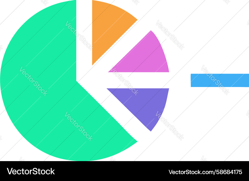 Isolated Pie Chart Segment Vector Image