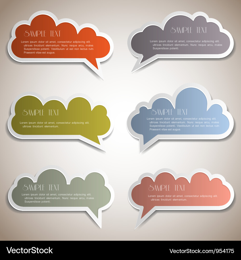 Paper Speech Bubbles Set Vector Image