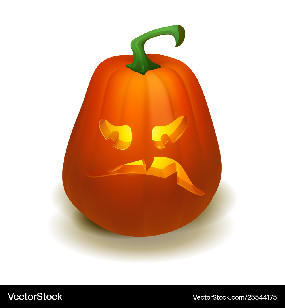 Realistic halloween pumpkin with candle Realistic halloween pumpkin with candle vector image