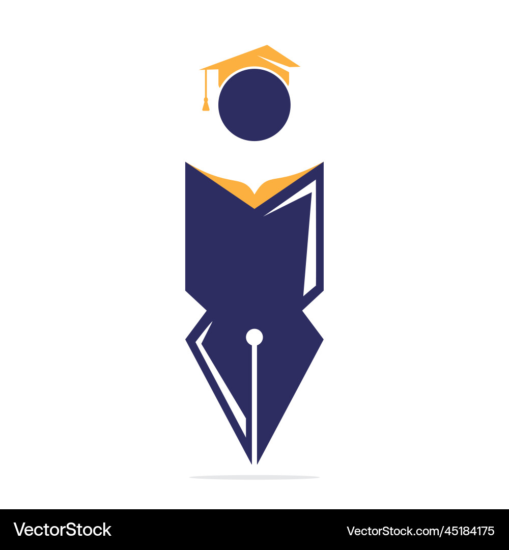 Student with graduation cap logo design template Vector Image