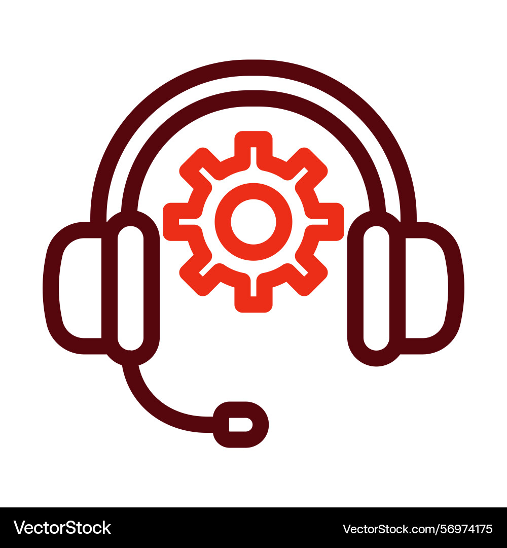 Technical support thick line two color icons Vector Image