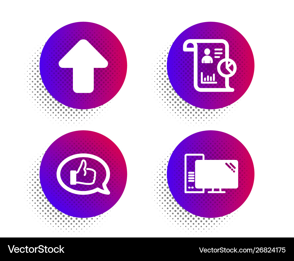 Upload feedback and report icons set computer Upload feedback and report icons set computer vector image