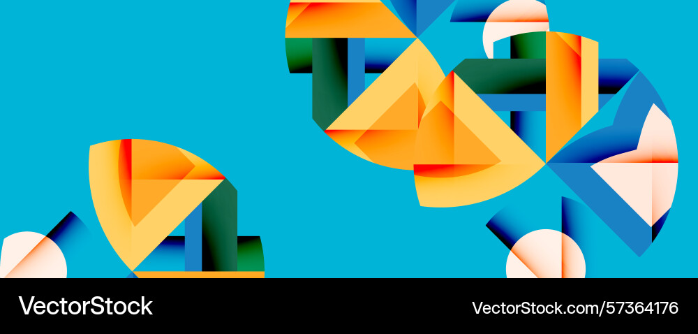 Abstract geometric shapes overlap creating Vector Image