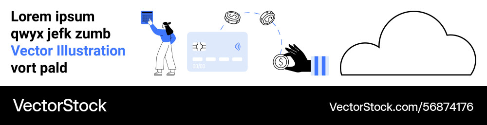 Cloud storage and digital transactions with user Cloud storage and digital transactions with user vector image