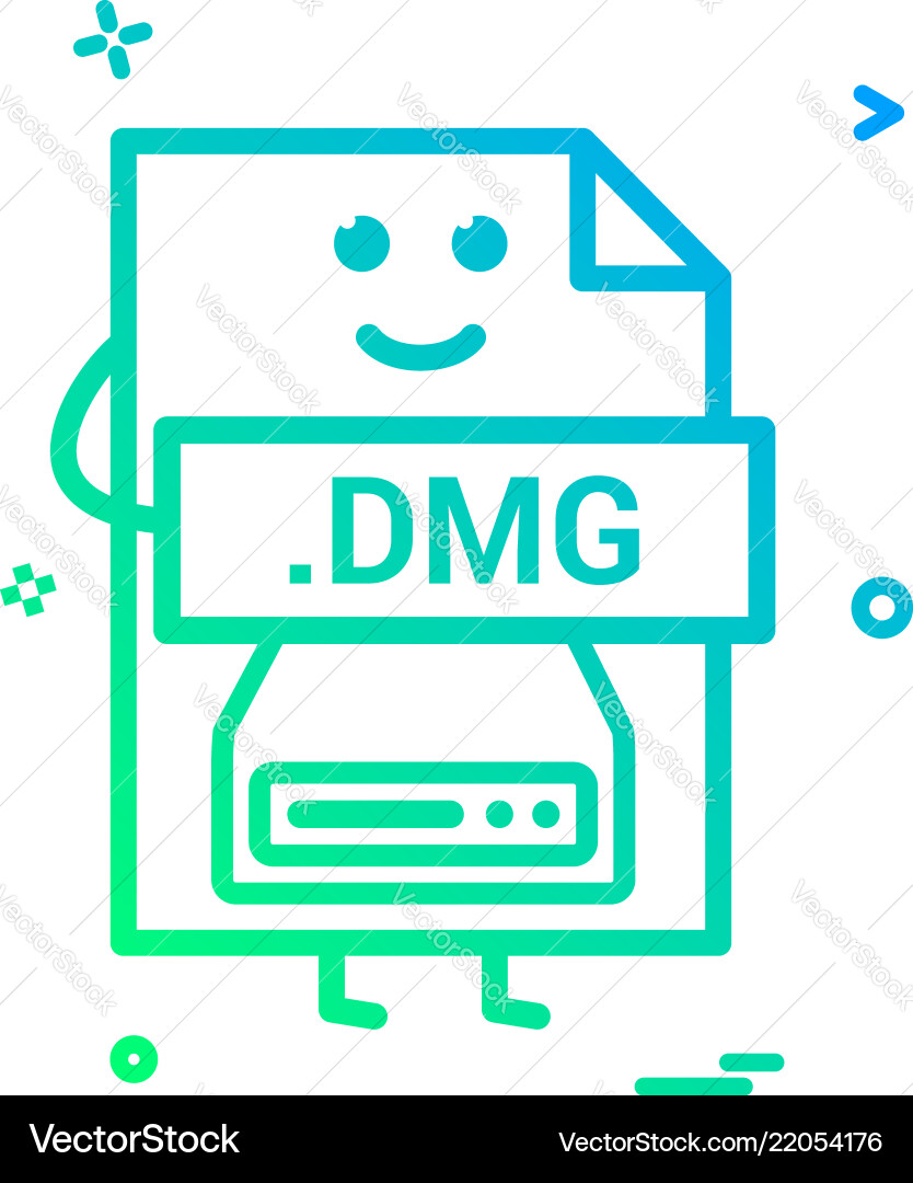 Computer dmg file format type icon design Vector Image