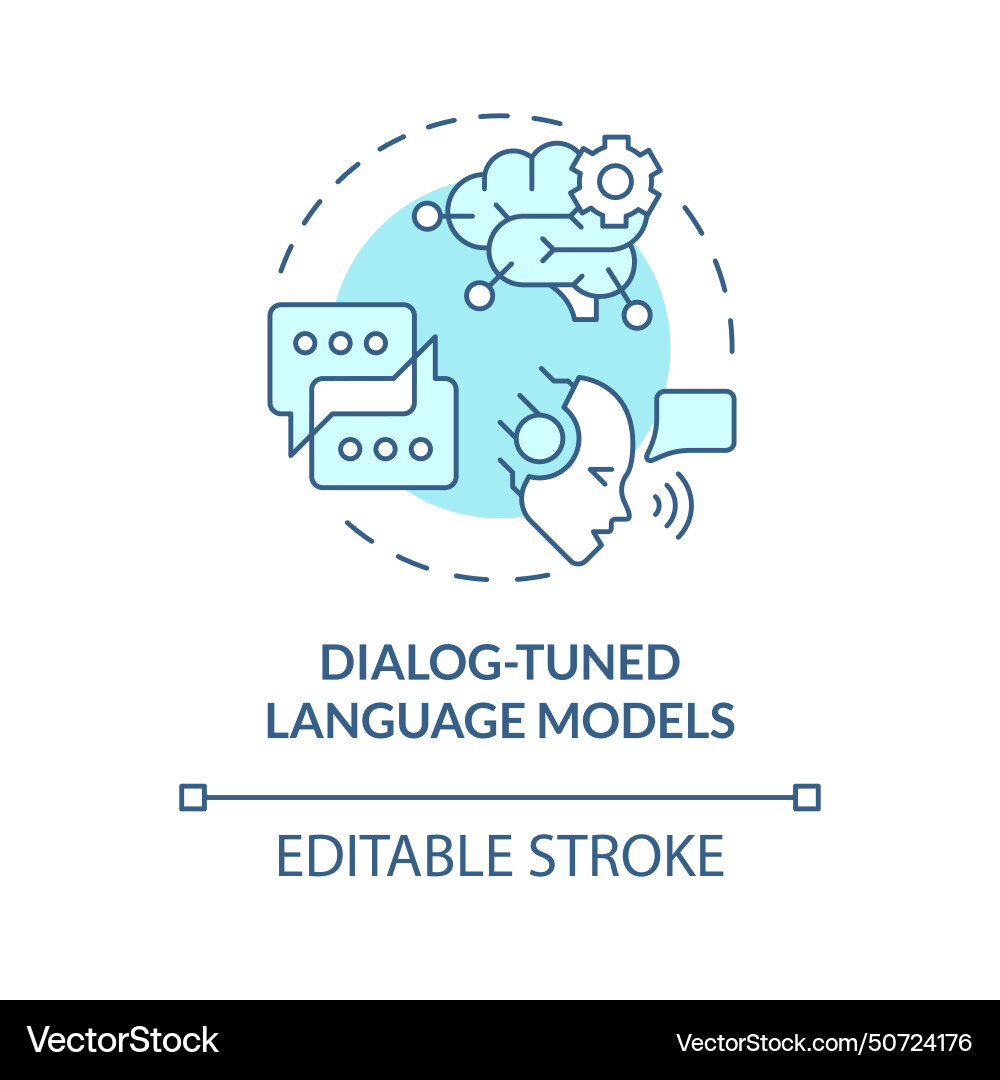 Dialog-tuned language models soft blue concept Vector Image